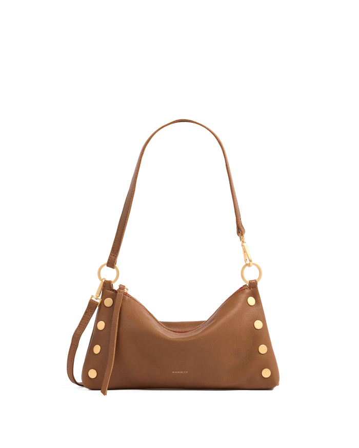 Kyle | Mahogany Pebble/Brushed Gold Red Zip | Sml