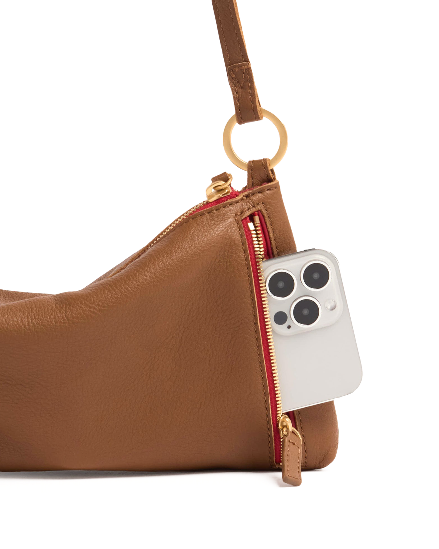 Kyle | Mahogany Pebble/Brushed Gold Red Zip | Sml