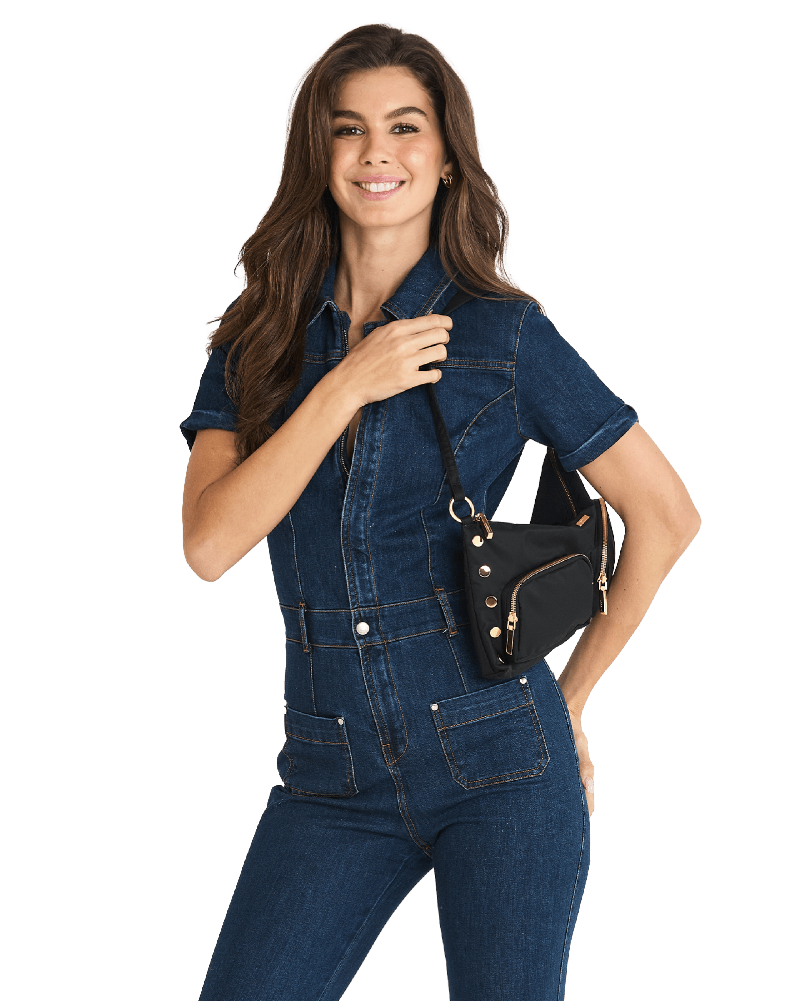 Kyle-Med-Black-Nylon-Cargo-G-Model-View-2
