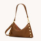 Kyle-Med-Mahogany-Pebble-BG-Red-Zip-front-side-view