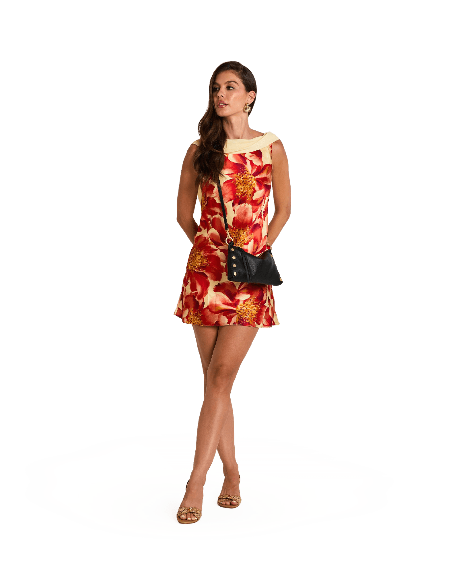 Model height is 5'9.5''