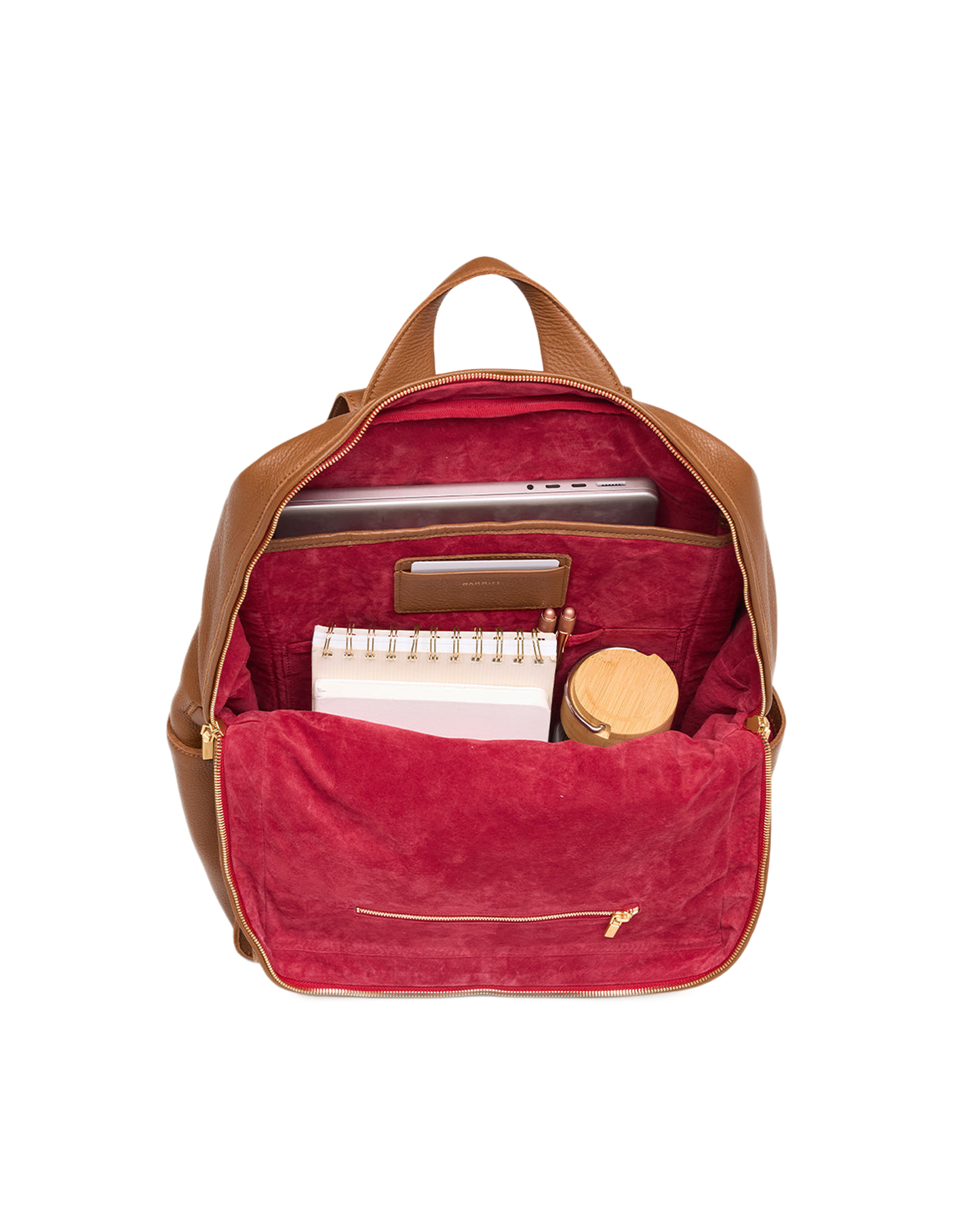 Montana Backpack | Mahogany Pebble/Brushed Gold Red Zip | XL