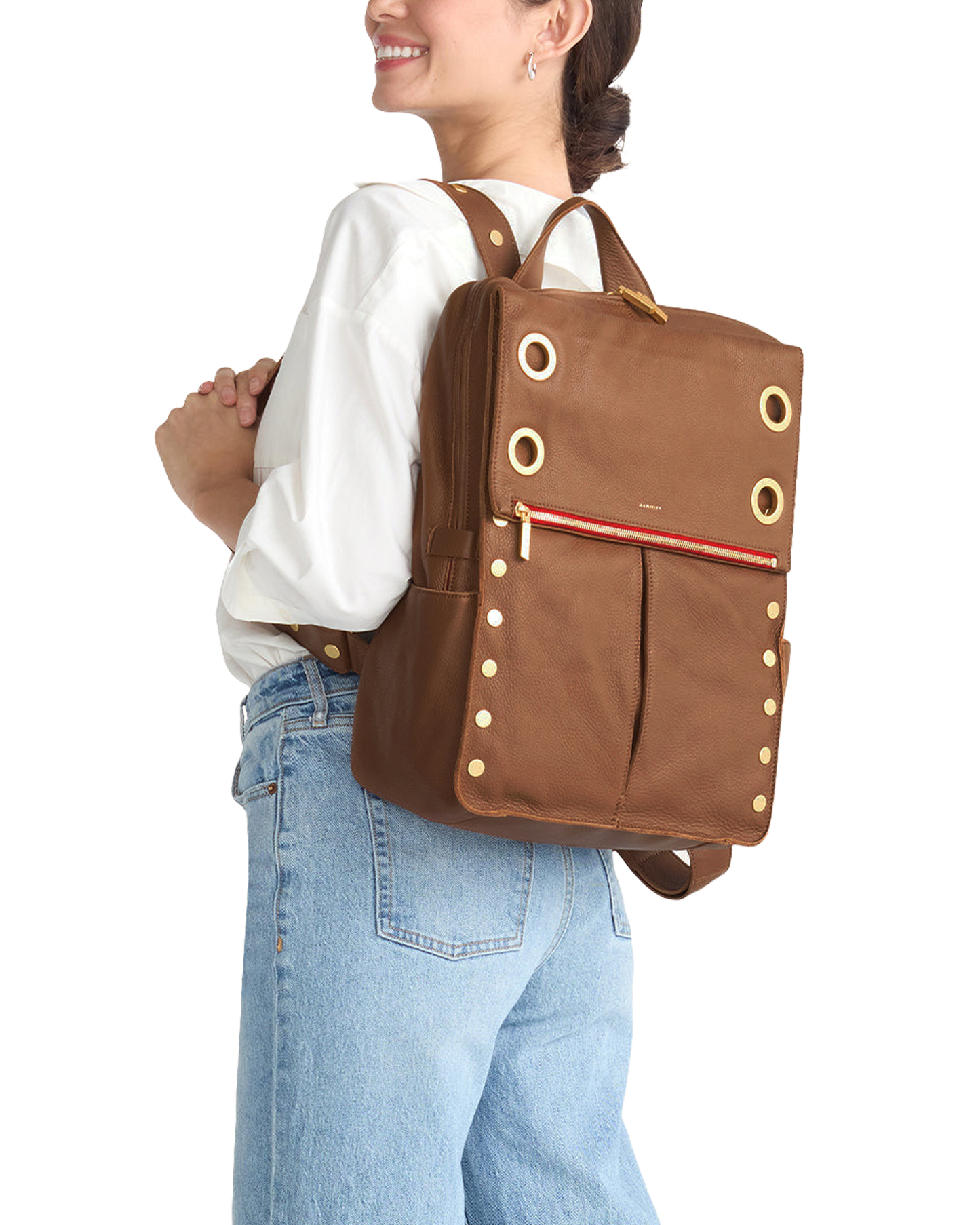 Montana Backpack | Mahogany Pebble/Brushed Gold Red Zip | XL