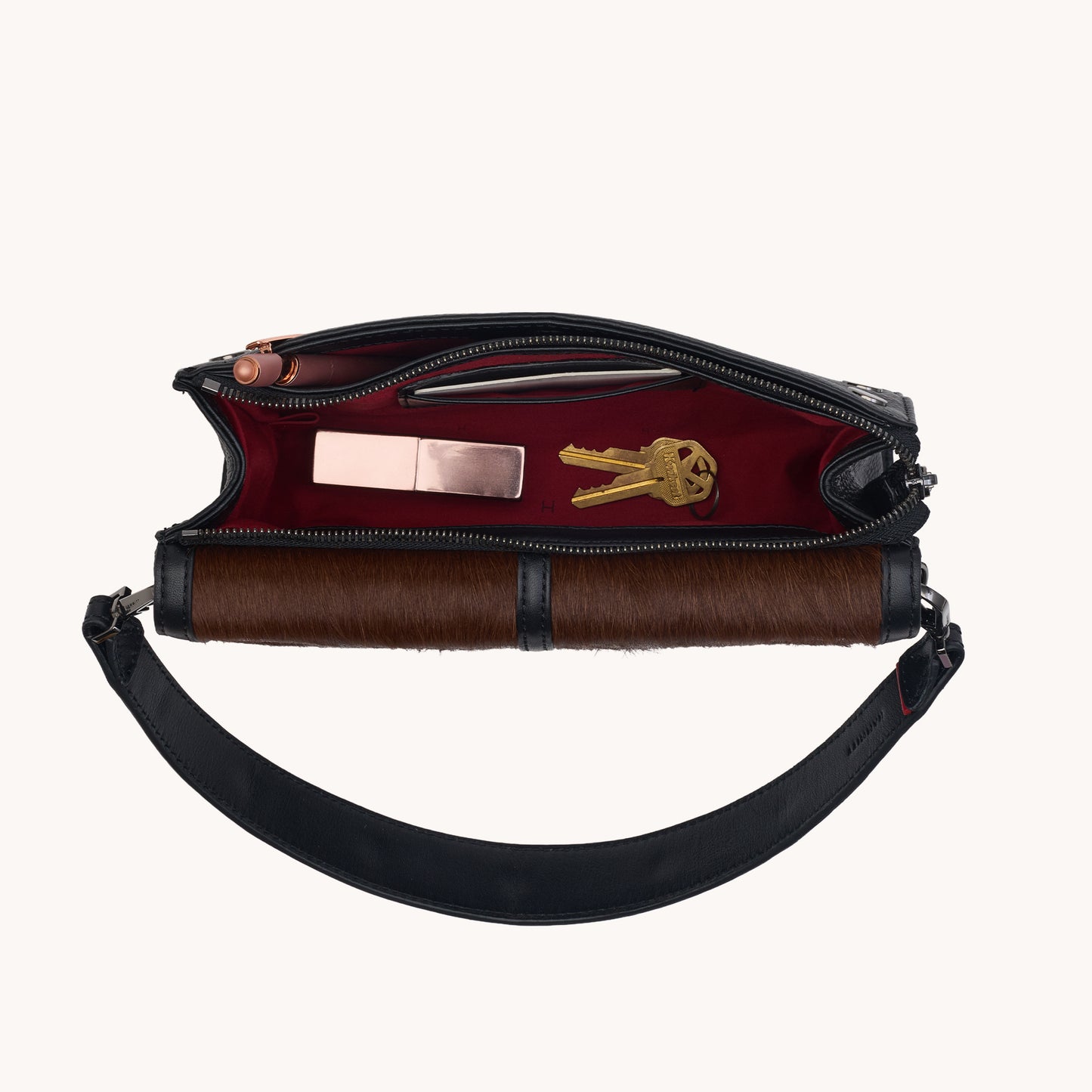 Montana Clutch | Calf Hair/Gunmetal | Sml