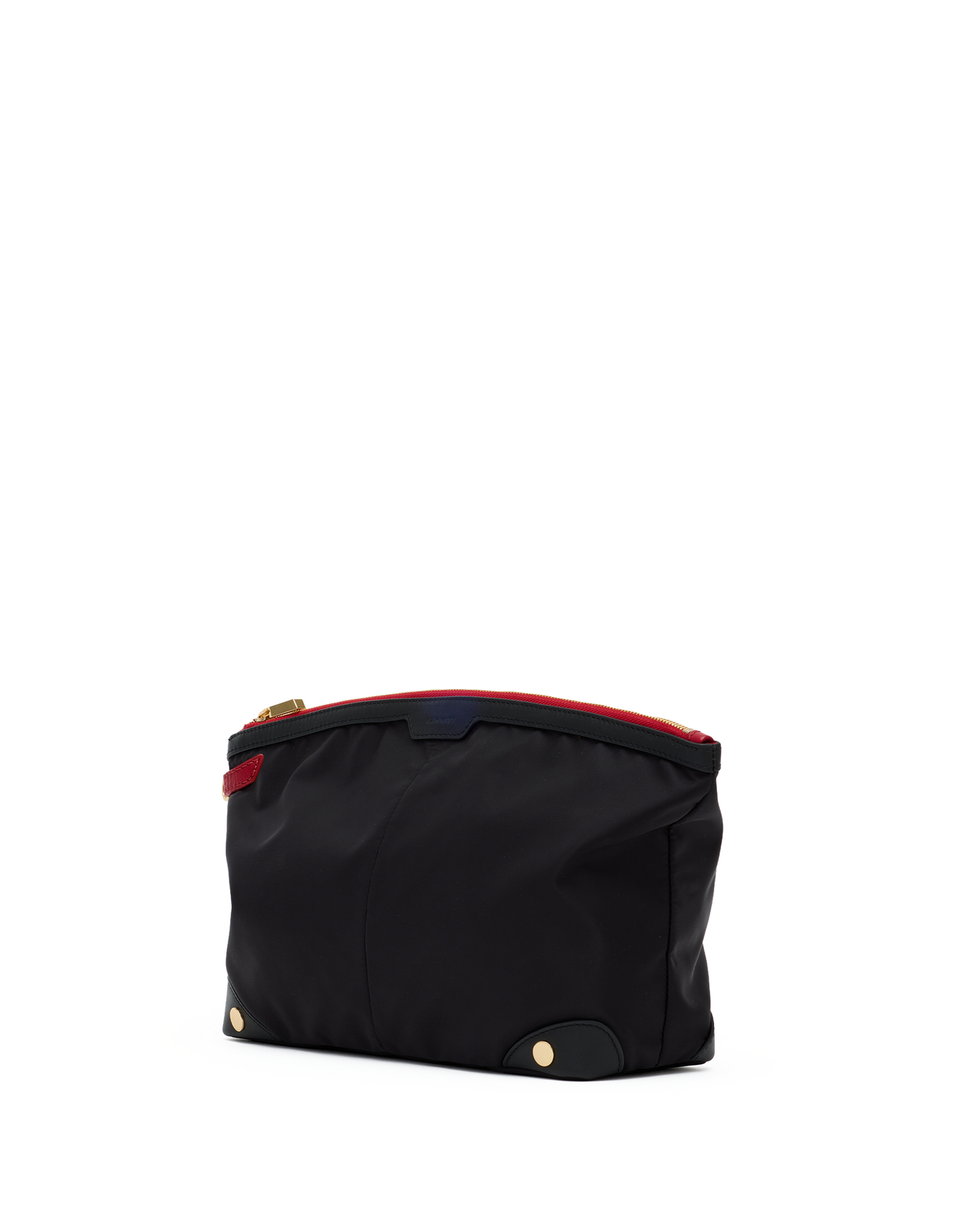 Nicky Cosmetic Pouch | Black Nylon/Gold Red Zip | Lrg