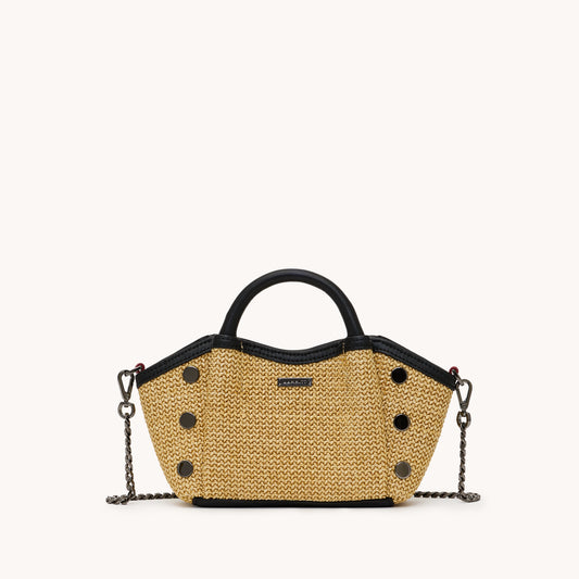 Paul-Mini-Noir-Smooth-Raffia-GM-Front-View