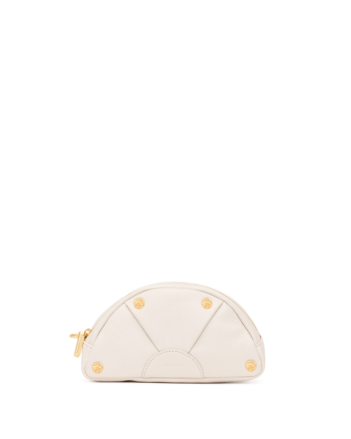 Shelley Pouch | Calla Lily White/Brushed Gold Hammered