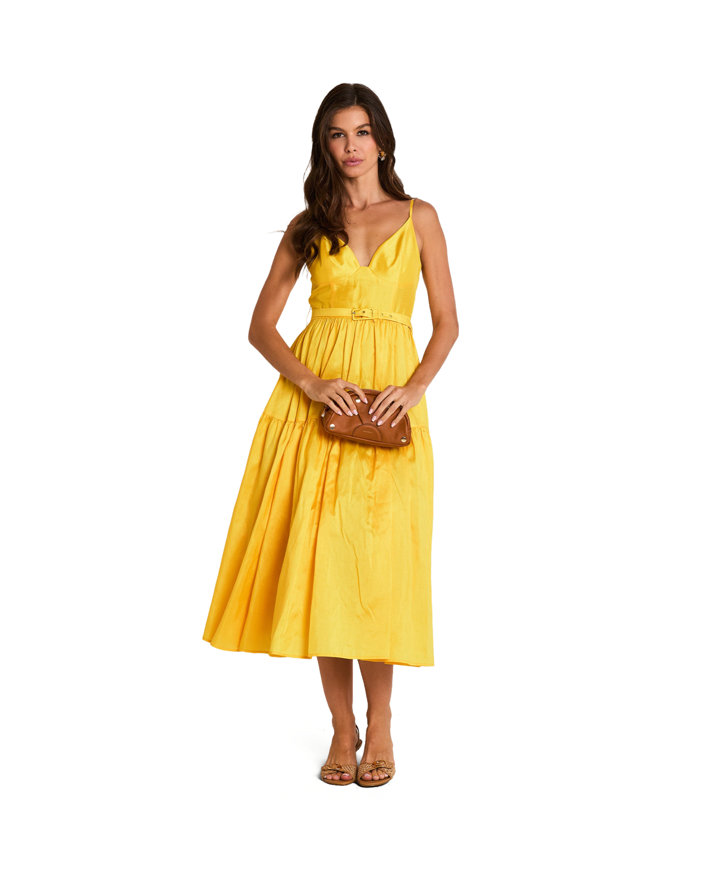 Model height is 5'9.5''
