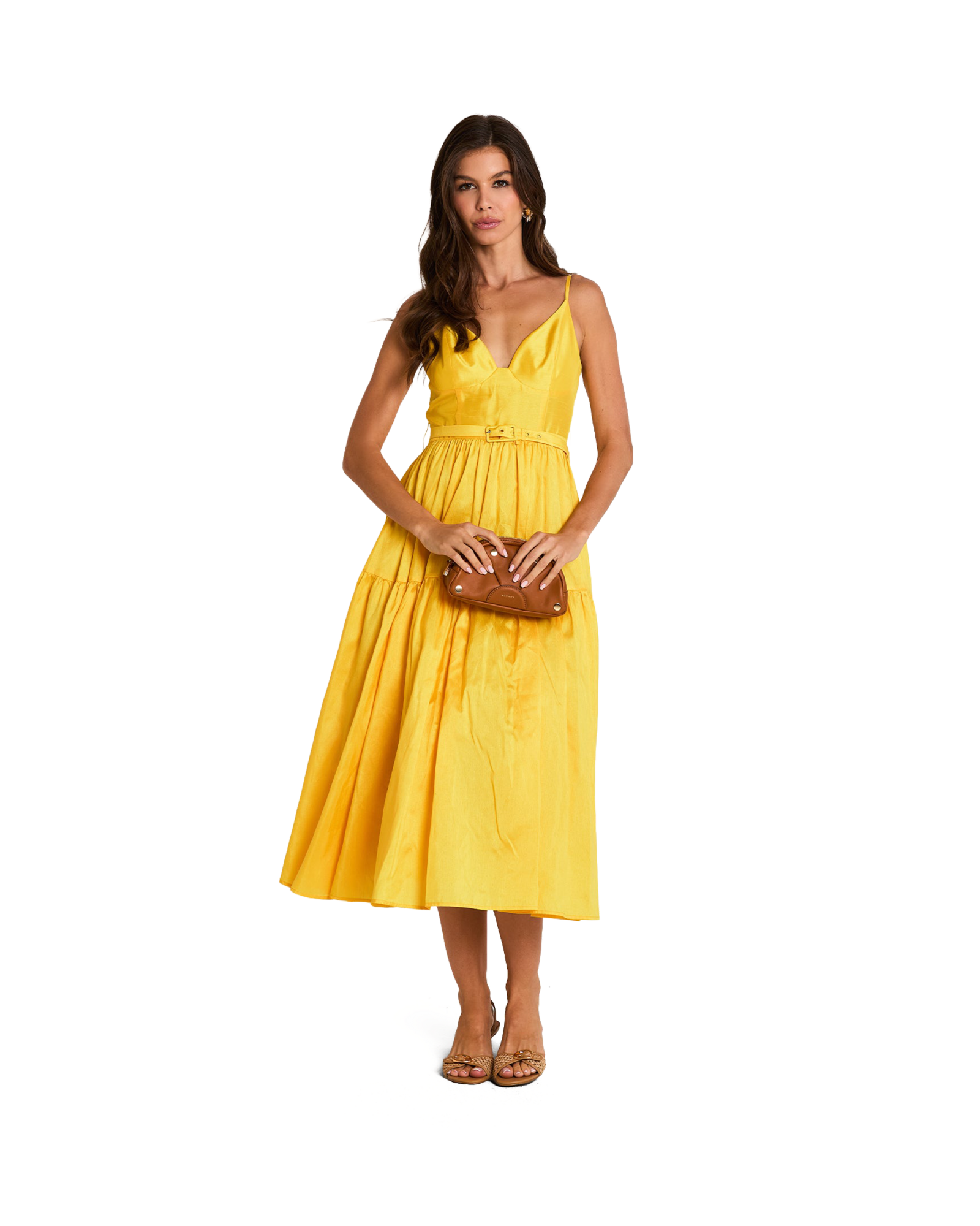 Model height is 5'9.5''