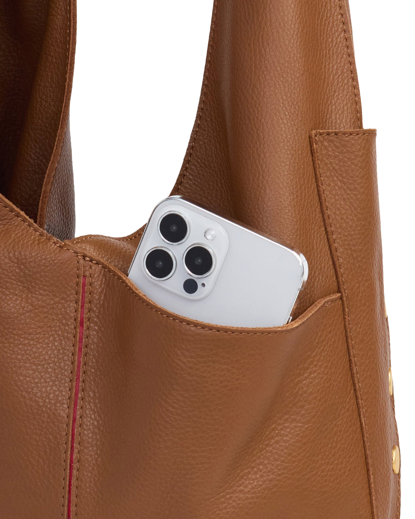 Tom Zip | Mahogany Pebble/Brushed Gold Red Zip | Lrg
