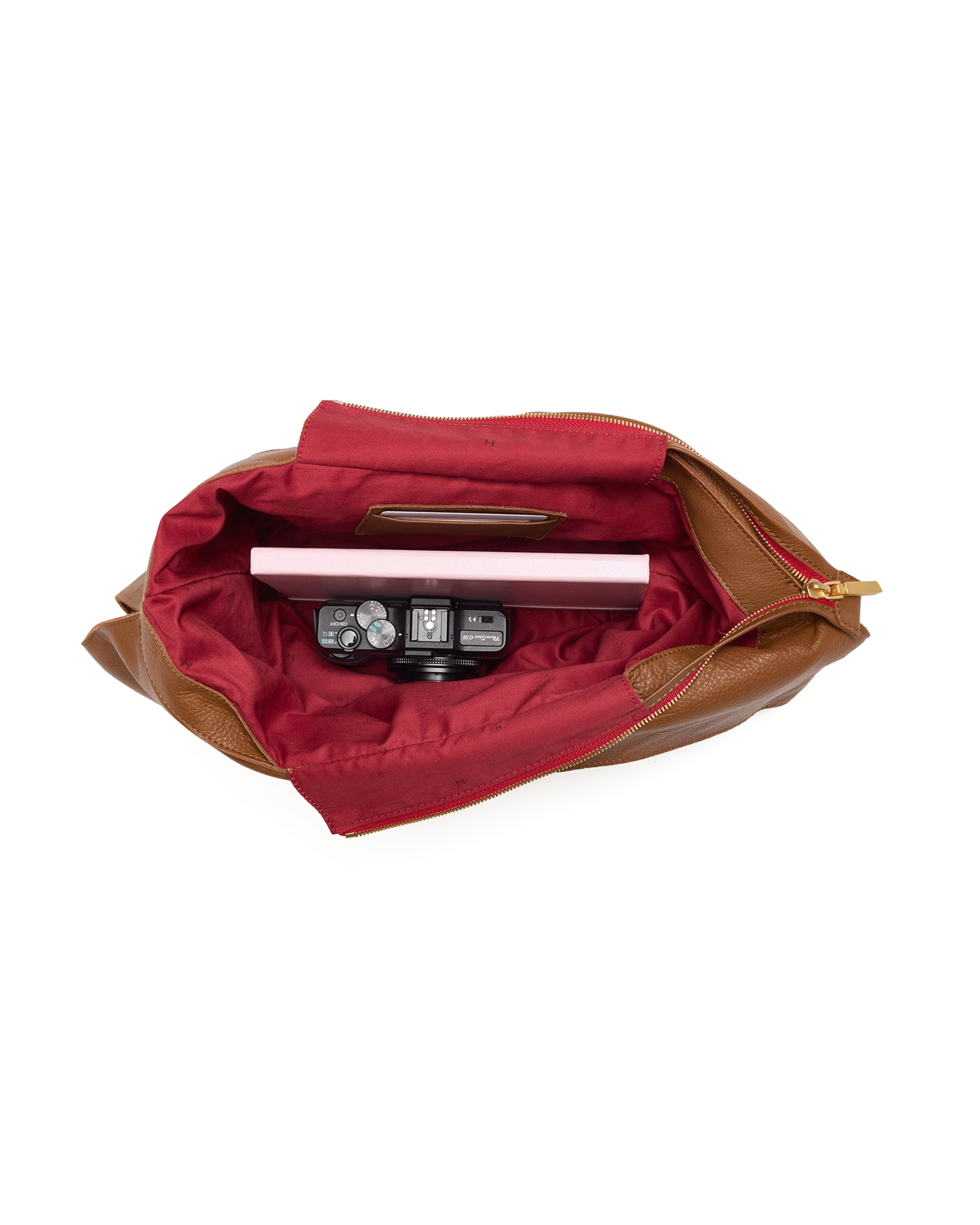 Tom Zip | Mahogany Pebble/Brushed Gold Red Zip | Lrg