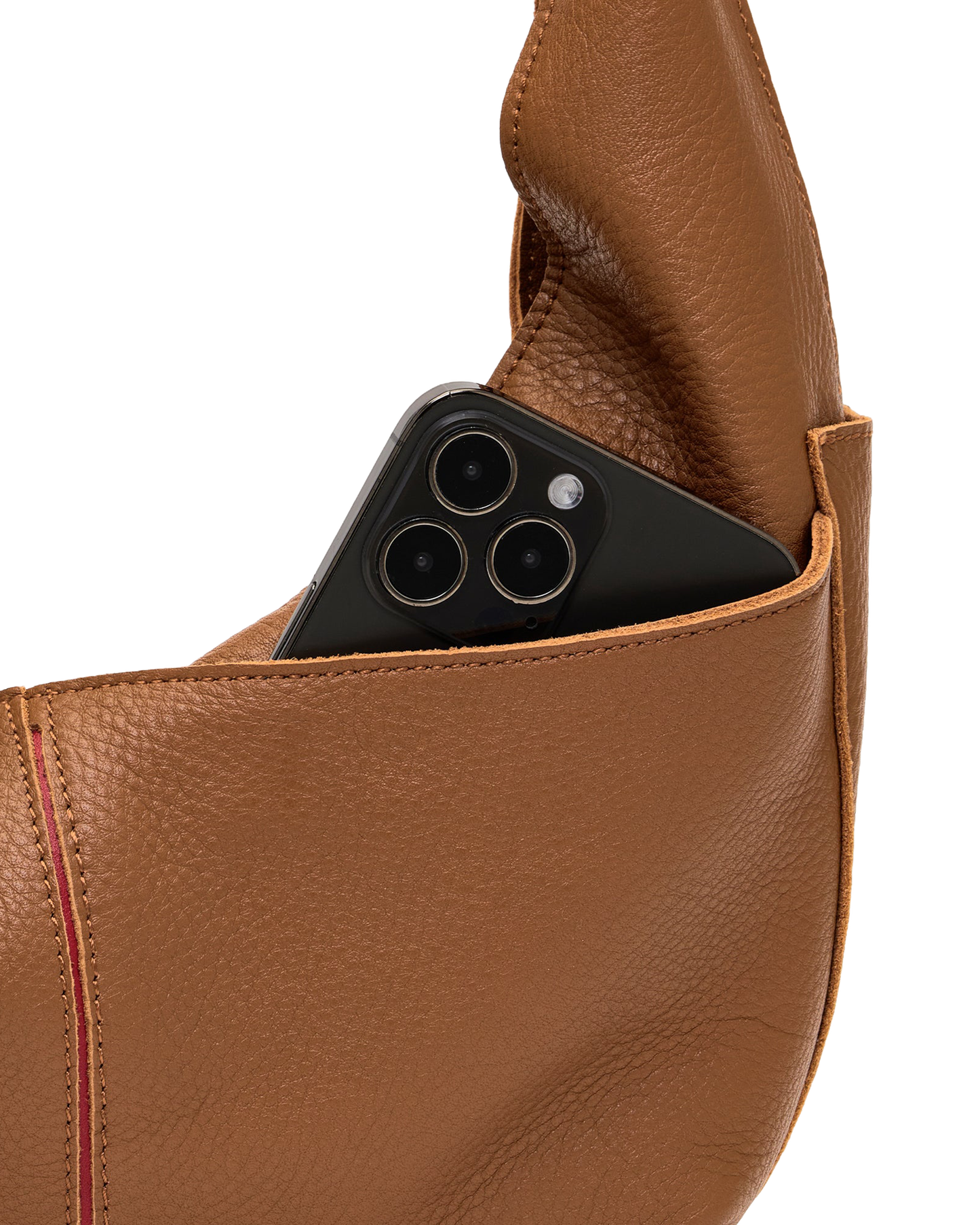 Tom Zip | Mahogany Pebble/Brushed Gold Red Zip | Med