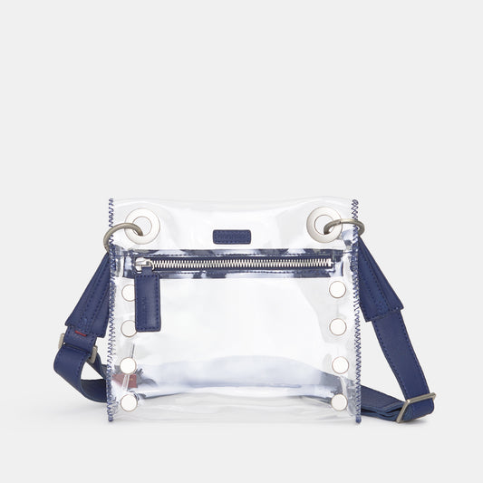 Clearly Iconic Silver and Clear Vinyl Crossbody Bag