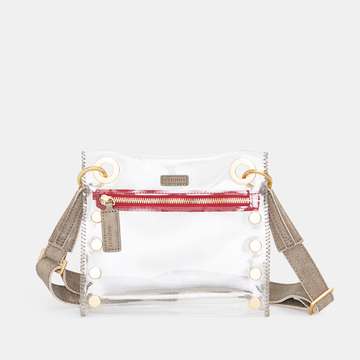 Tony | Clear Pew/Brushed Gold Red Zip | Sml