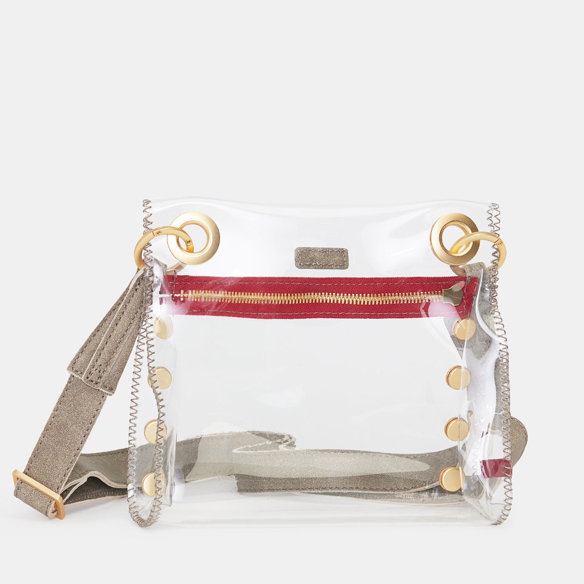 Tony | Clear Pew/Brushed Gold Red Zip | Sml