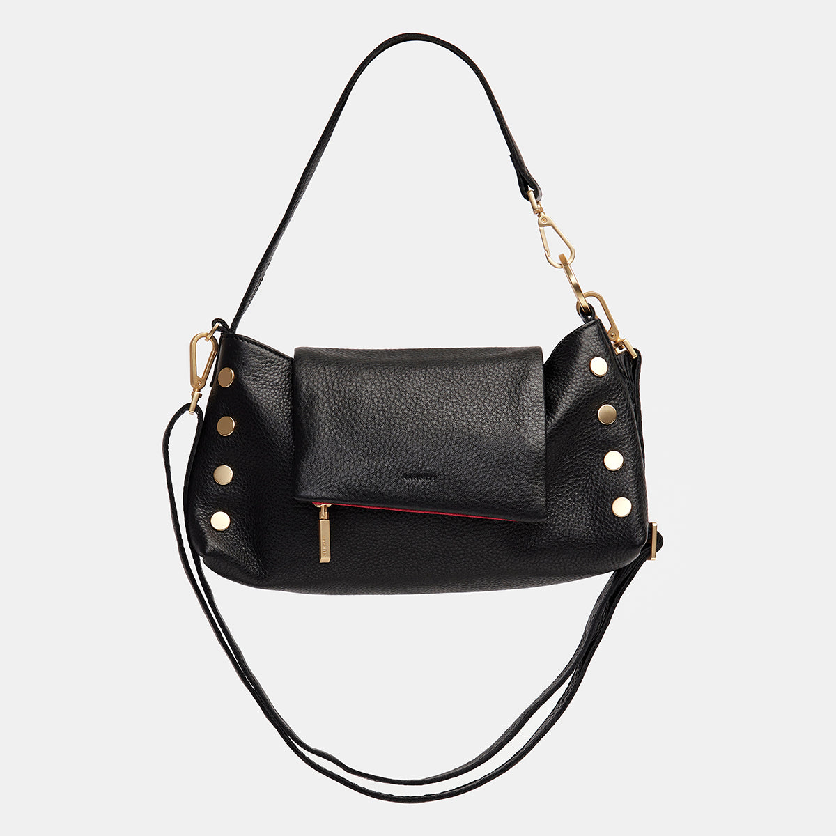 VIP Satchel | Black/Brushed Gold Red Zip