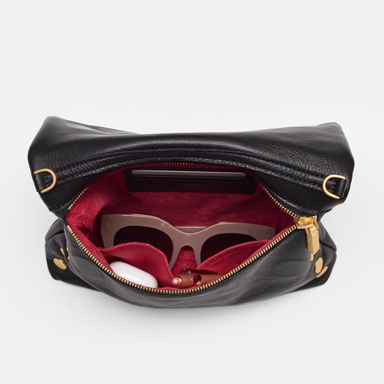VIP Black/Gold | Zippered Leather Crossbody Clutch | Hammitt – HAMMITT