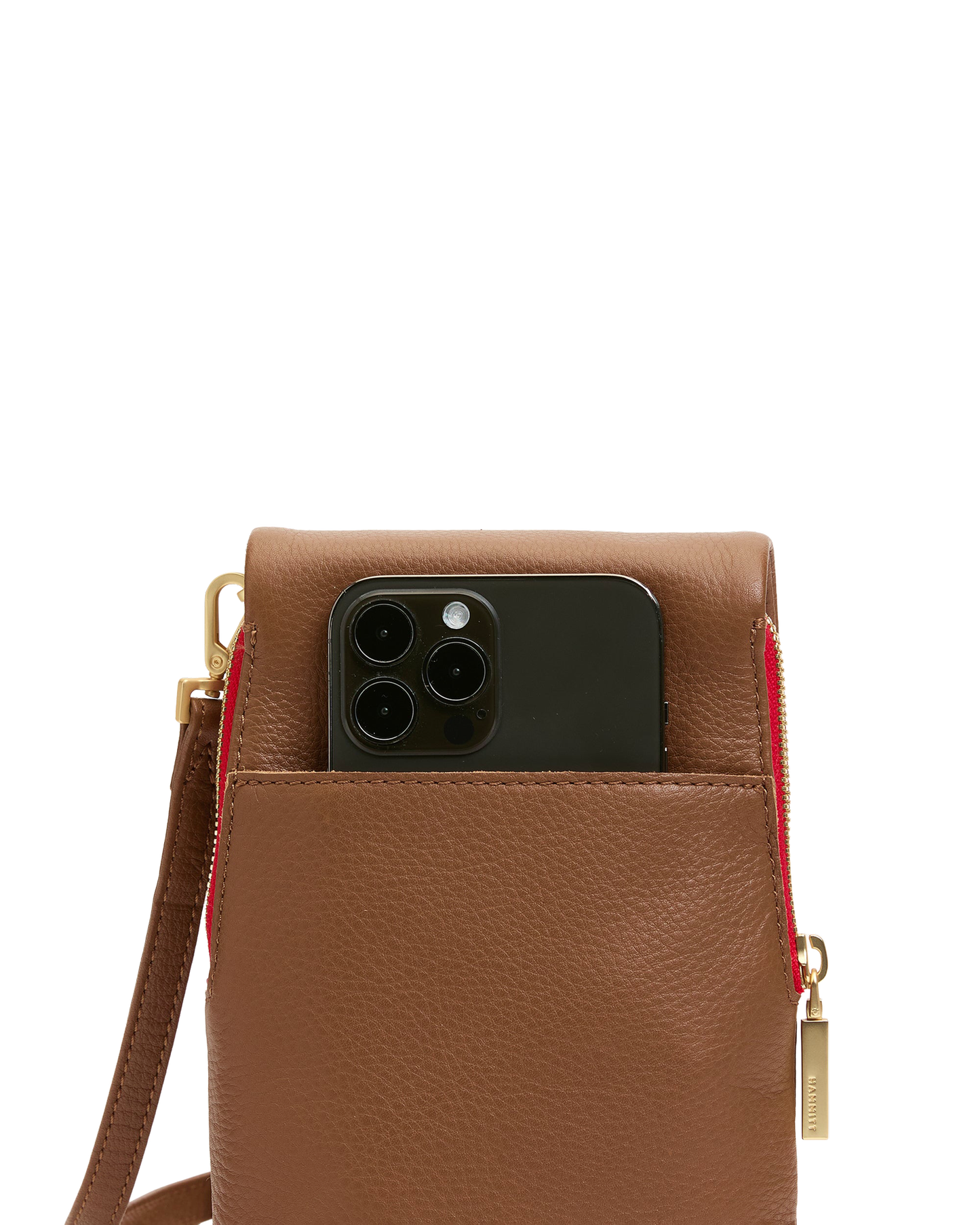 VIP Mobile | Mahogany Pebble/Brushed Gold Red Zip