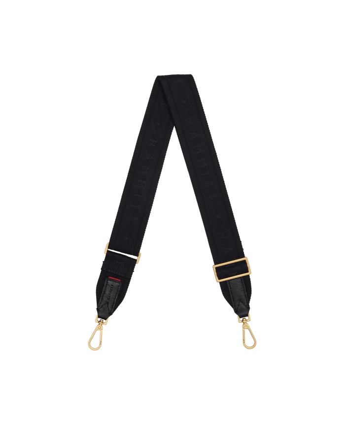 Webbing Crossbody Strap | Black/Brushed Gold