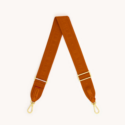 Webbing Crossbody Strap-Candlelight Orange-BG-Laydown-View