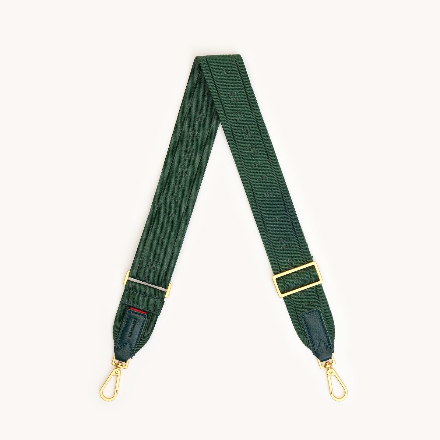 Webbing Crossbody Strap-Grove Green-BG-laydown-View