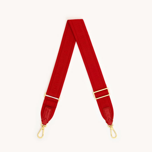 Webbing Crossbody Strap-Harissa Red-BG-lay-down-View