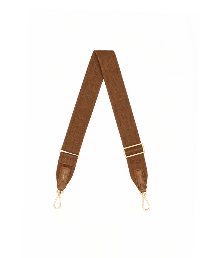 Webbing Crossbody Strap | Mahogany/Brushed Gold