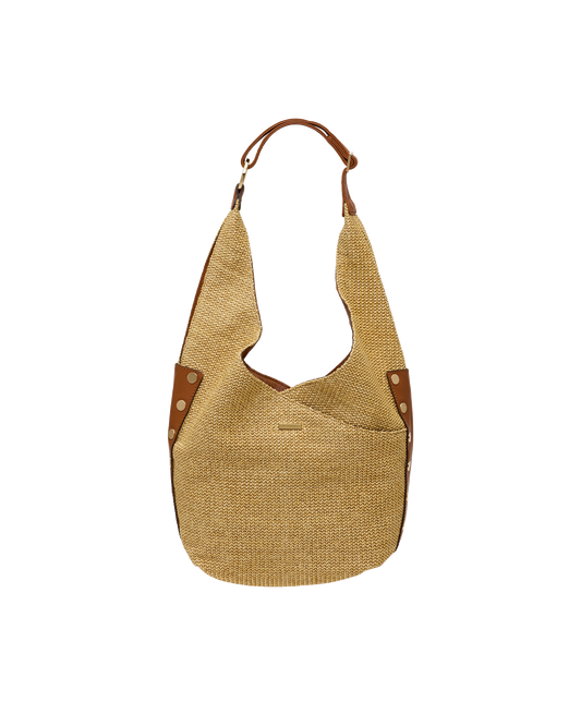 Tom Zip | Cocoa Raffia/Gold | Lrg