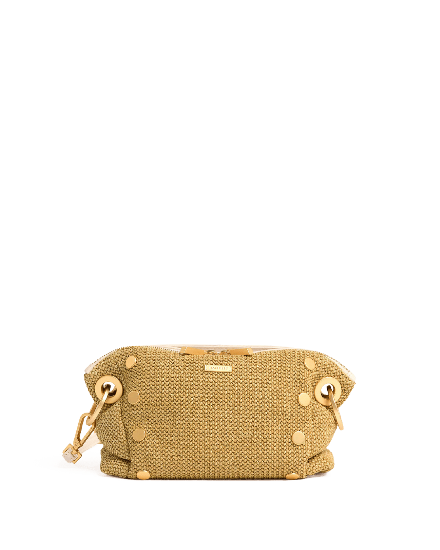 Daniel Crossbody Clutch | Calla Lily White Raffia/Brushed Gold | Sml