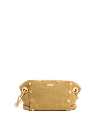 Daniel Crossbody Clutch | Calla Lily White Raffia/Brushed Gold | Sml