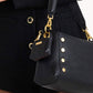 Mini B Charm | Black/Brushed Gold