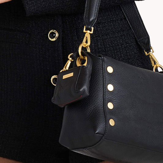 Mini B Charm | Black/Brushed Gold