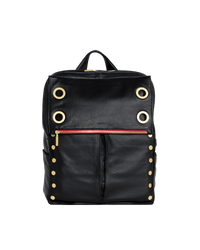 Montana Backpack | Black/Brushed Gold Red Zip | XL