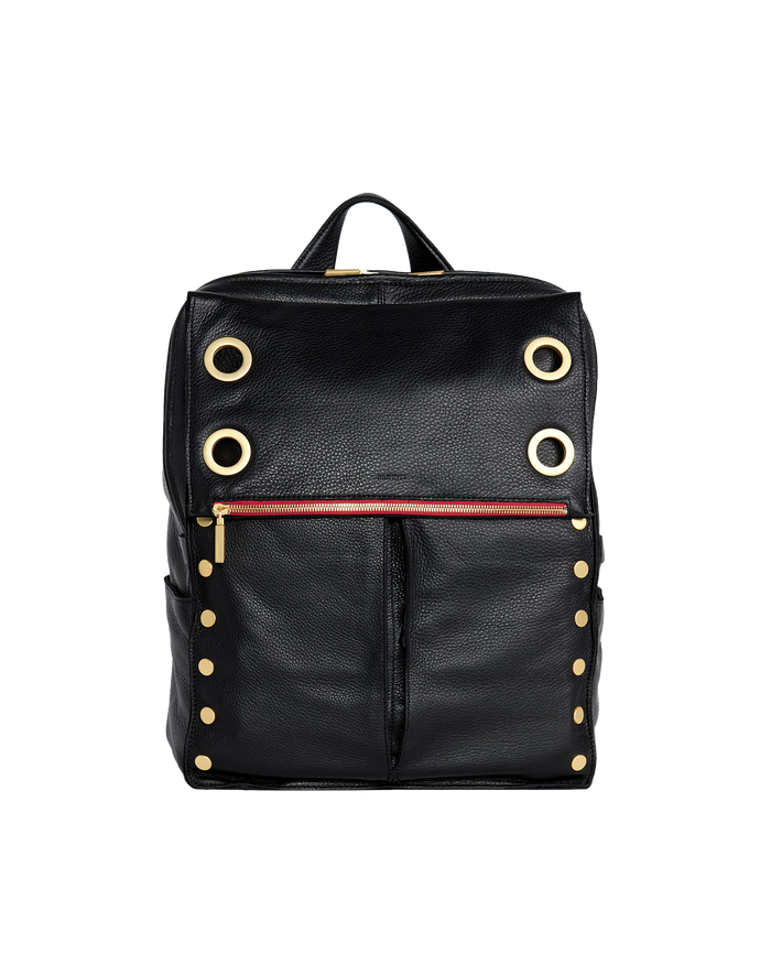 Montana Backpack | Black/Brushed Gold Red Zip | XL