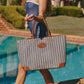 Olympia Tote | Cabana Blue/Brushed Gold