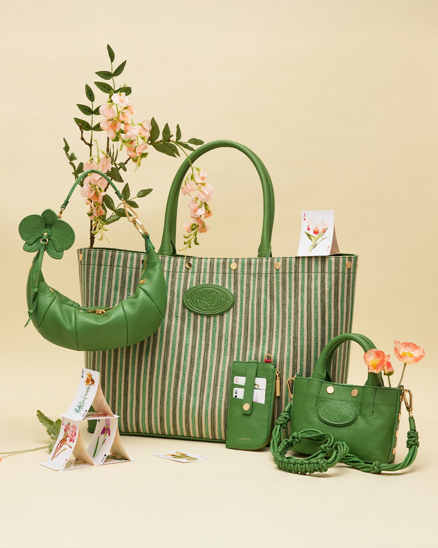 Olympia Tote | Pickle Stripe/Gold