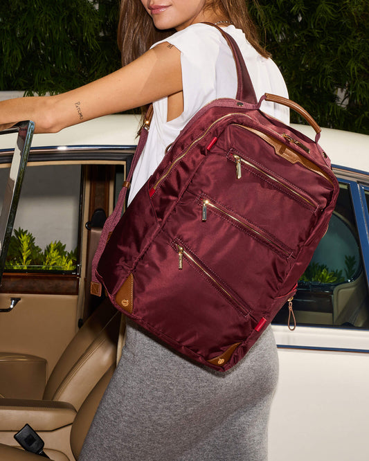 Eden Backpack | Wine Nylon/Gold