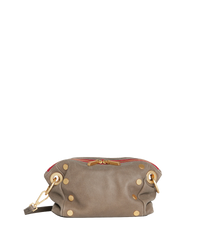 Daniel Crossbody Clutch | Pewter/Brushed Gold Red Zip