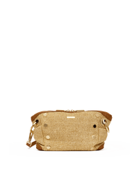 Daniel Crossbody Clutch | Cocoa Raffia/Gold | Sml