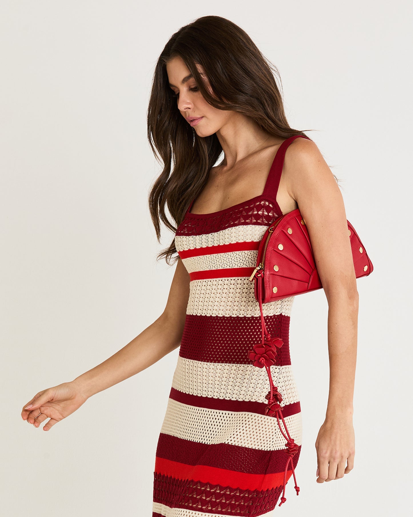 Shelley Clutch | Chili Red/Gold