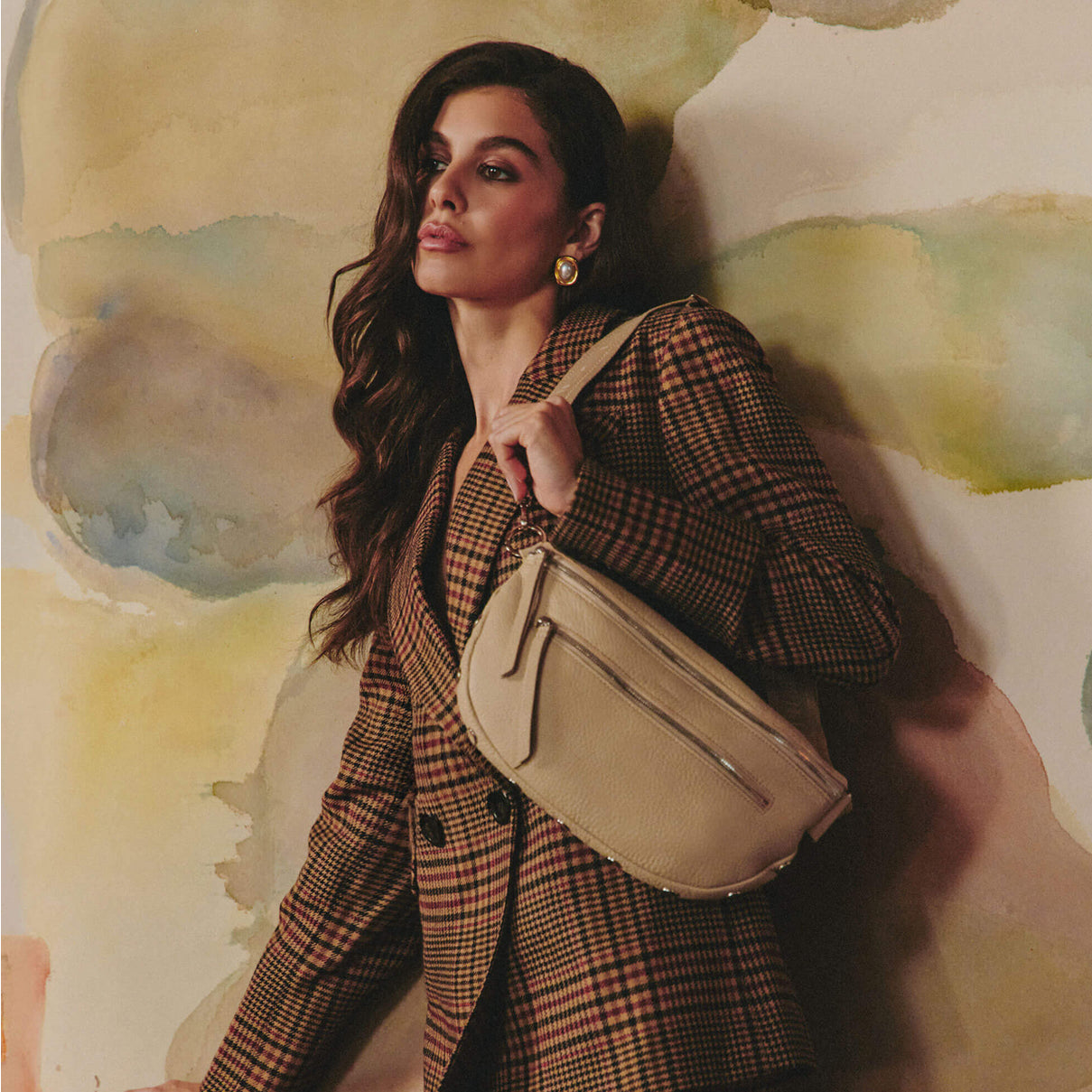 Charles Crossbody | Limestone/Silver | Lrg