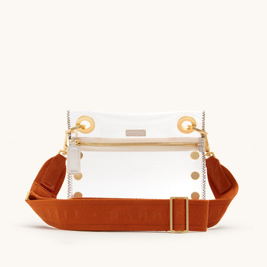 Webbing Crossbody Strap-Candlelight Orange-BG-On-Bag-View