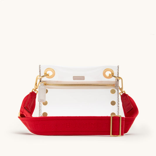 Webbing Crossbody Strap-Harissa Red-BG-on-Bag-view