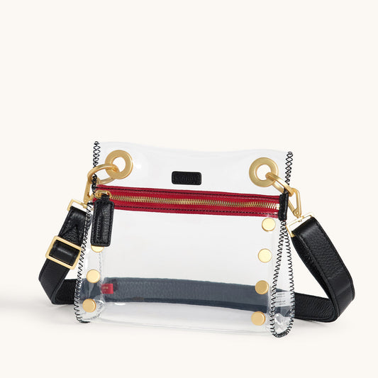 Tony-Sml-Clear-Black-BG-Red-Zip-Front-Side-View