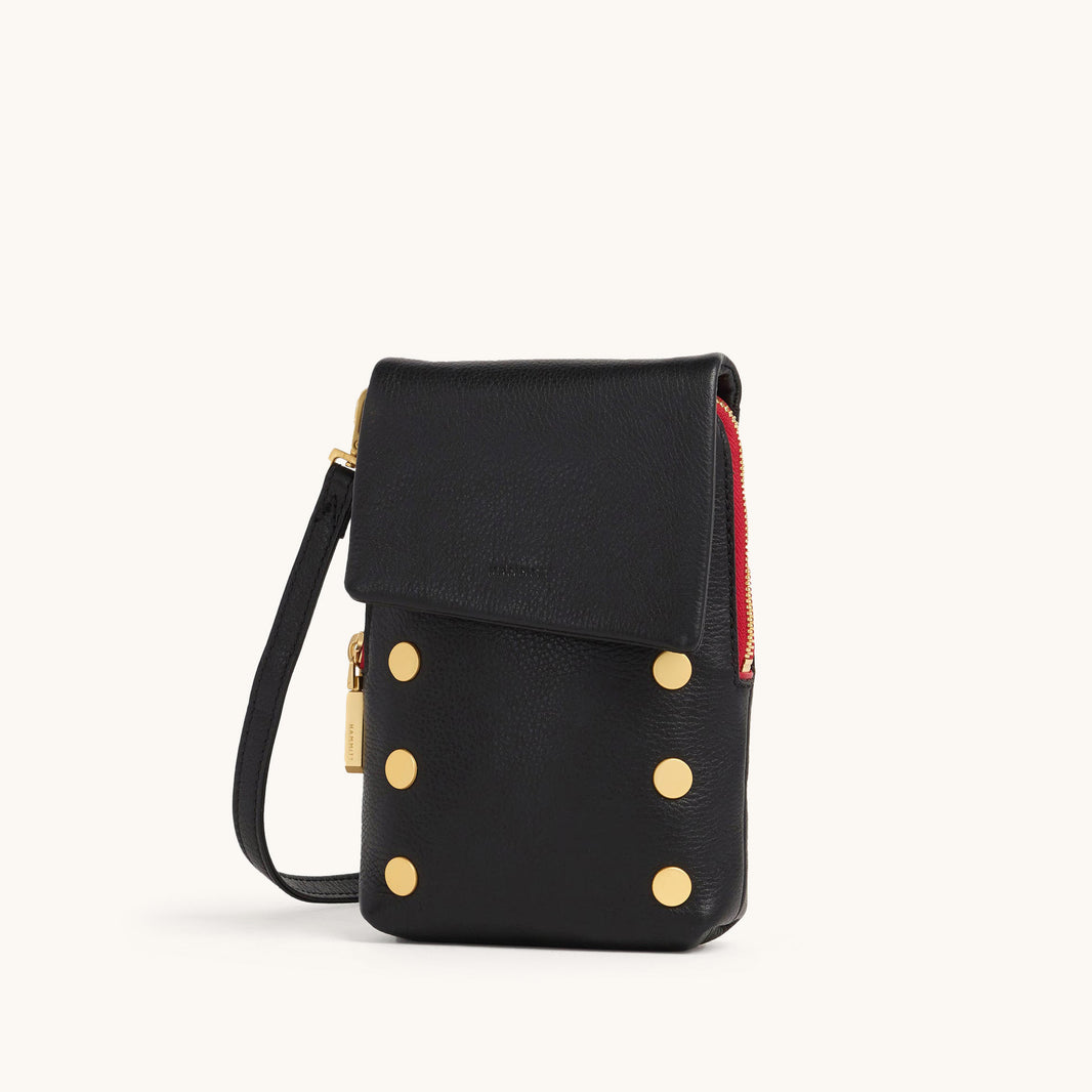 HAMMITT VIP Mobile Black BG Red Zip Bag