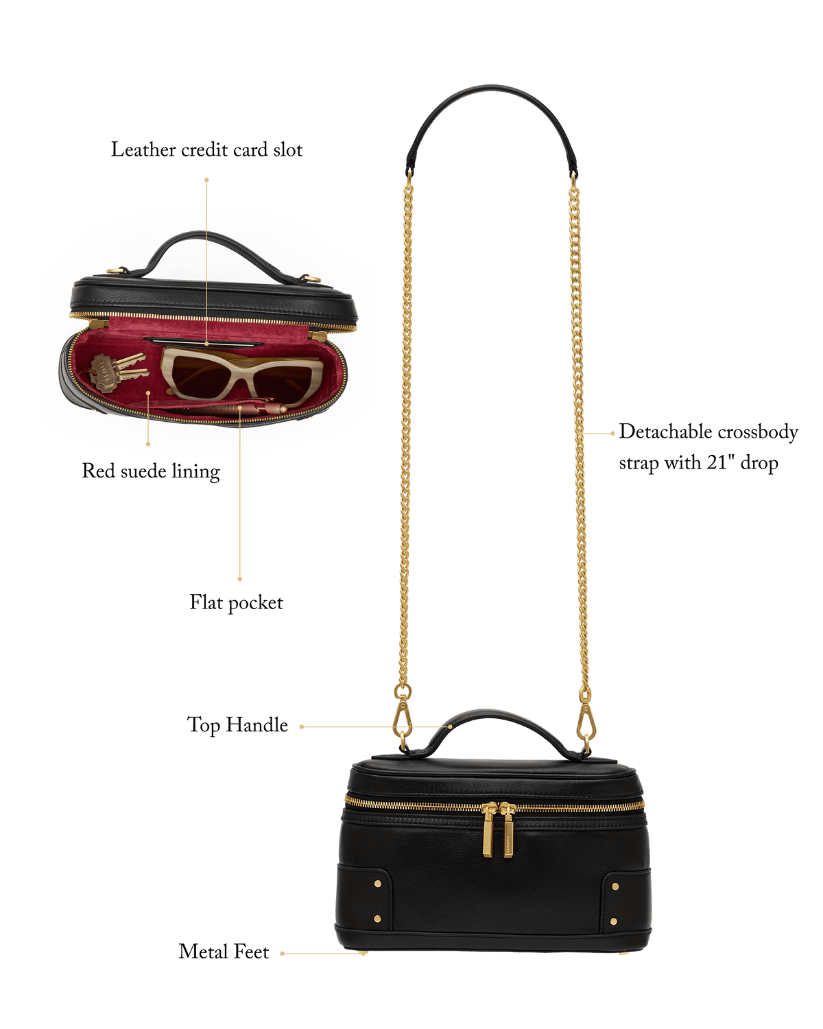Vanna Case | Black/Brushed Gold
