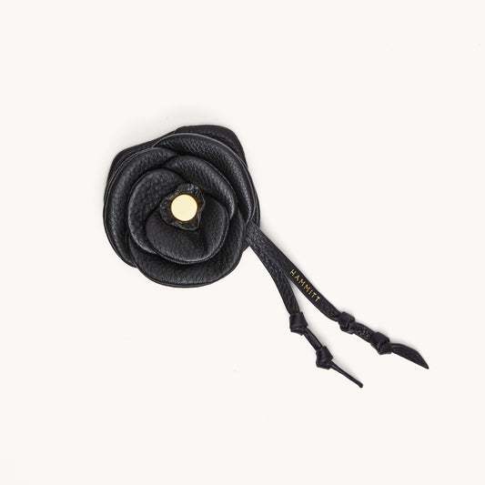 Vince Floral Charm | Black/Brushed Gold