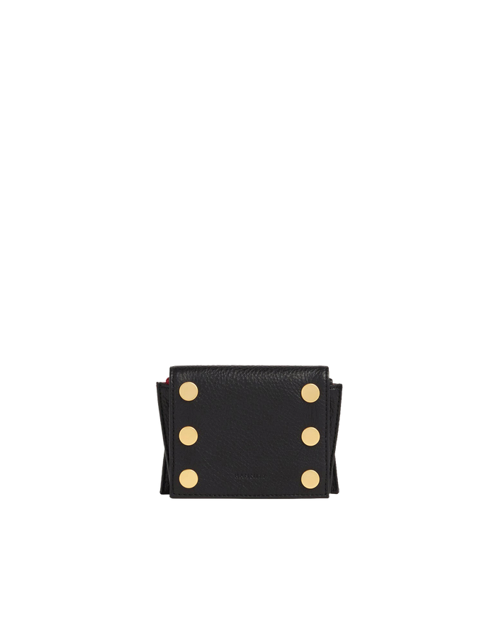 Allen Wallet | Black/Brushed Gold Red Zip