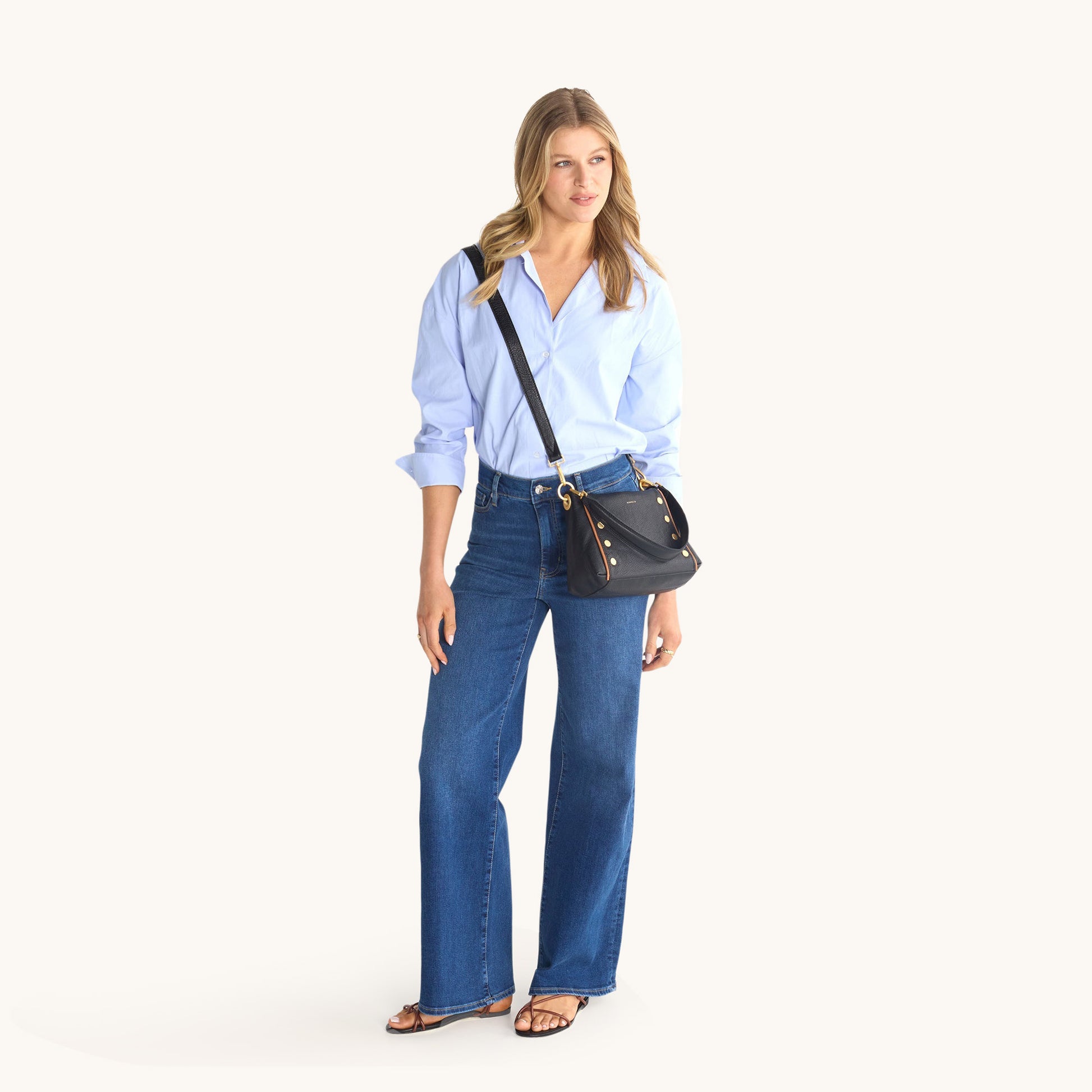 Model height is 5'8.5''