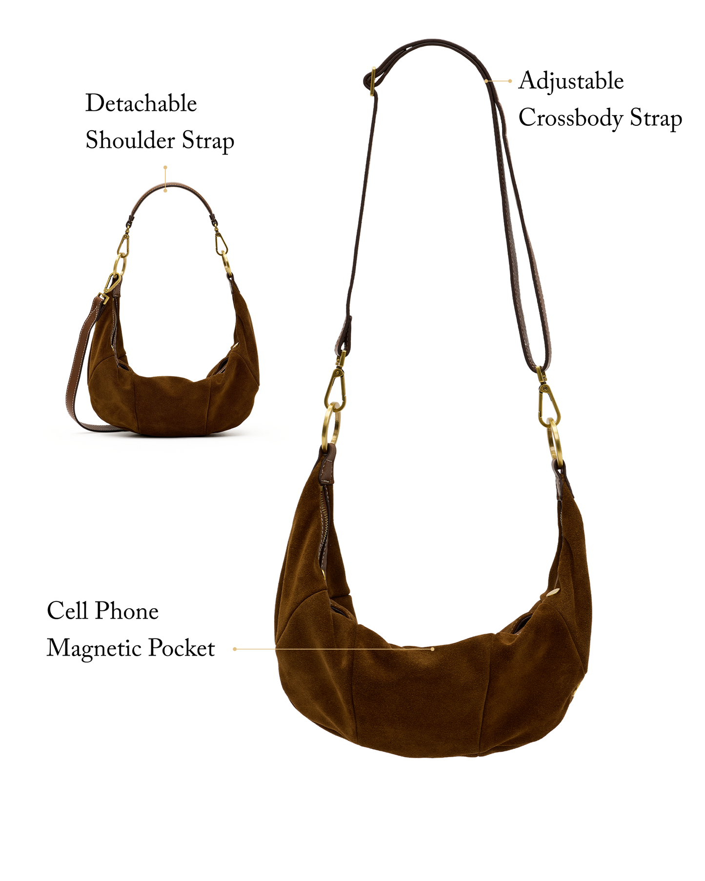 Erica | Cinnamon Suede/Antique Gold | Med